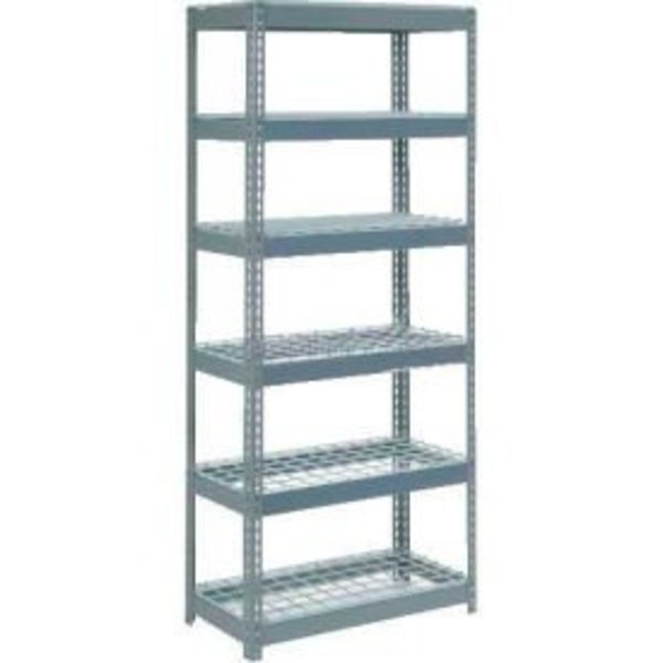Global Equipment Extra Heavy Duty Shelving 36"W x 18"D x 84"H With 6 Shelves, Wire Deck, Gry 717418